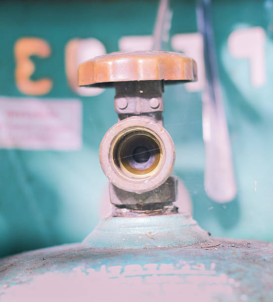 istock Front of valve gas tank, retro style 525720409