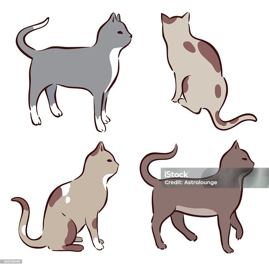 고양이 애완고양이에 대한 스톡 벡터 아트 및 기타 이미지 - 애완고양이, 옆모습, 애완 동물 - Istock