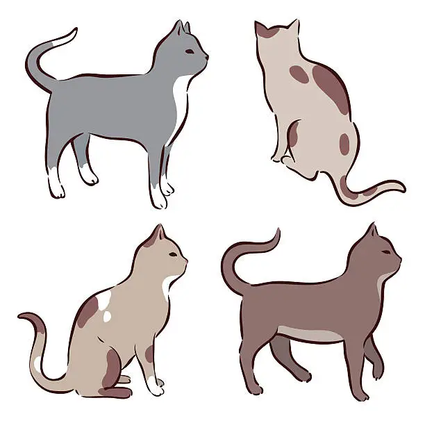 Vector illustration of Cats