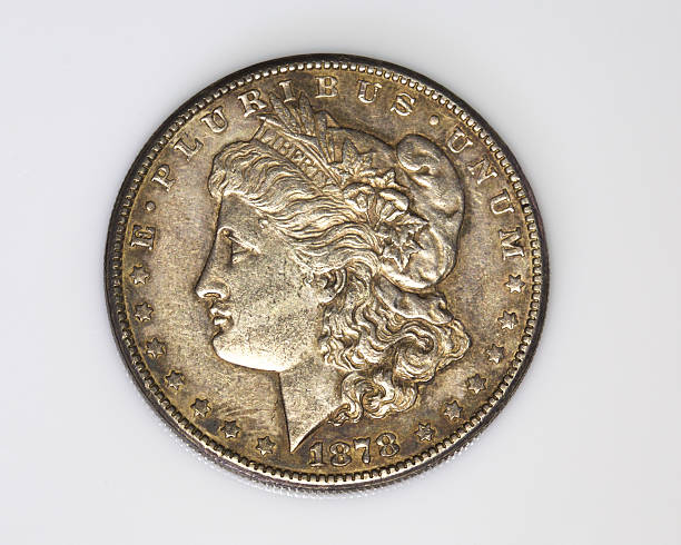 istock Morgan Dollar - silver dollar from 1872 - US currency 525726424