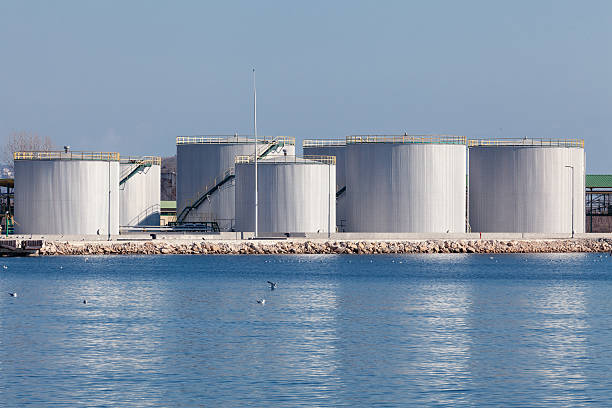 istock large tanks for petrol and oil, blue sky 525731514