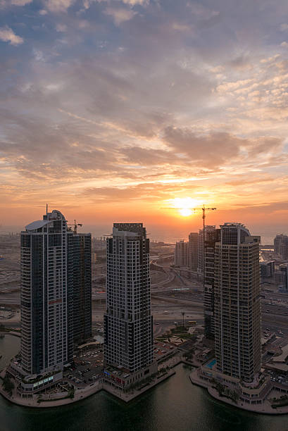 istock Aerial view of downtown in Dubai with blue sky 525734032