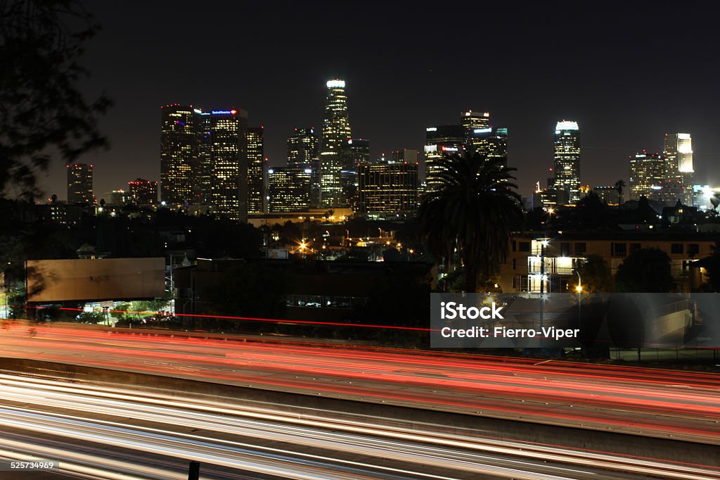 Los Angeles at night Los Angeles shot in long exposure during the night. City Life Stock Photo