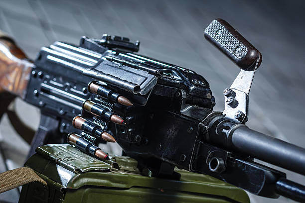 istock soviet russian weapon: PKM detail 525735226
