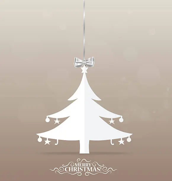 Vector illustration of Christmas background with Christmas tree, vector illustration.
