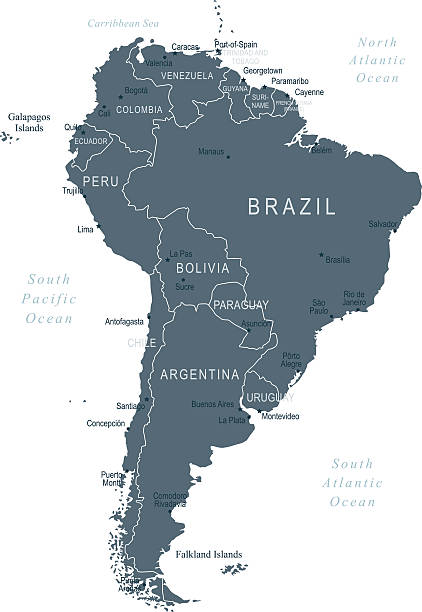 mapa ameryki południowej - latin america argentina south america city stock illustrations