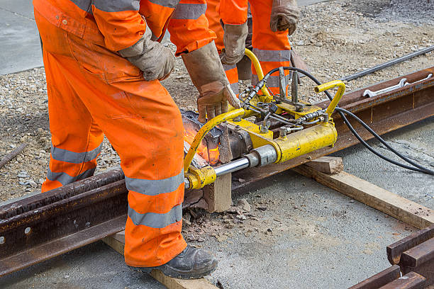 istock Weld Trimmer for removal of extra metal from rail head 525735911