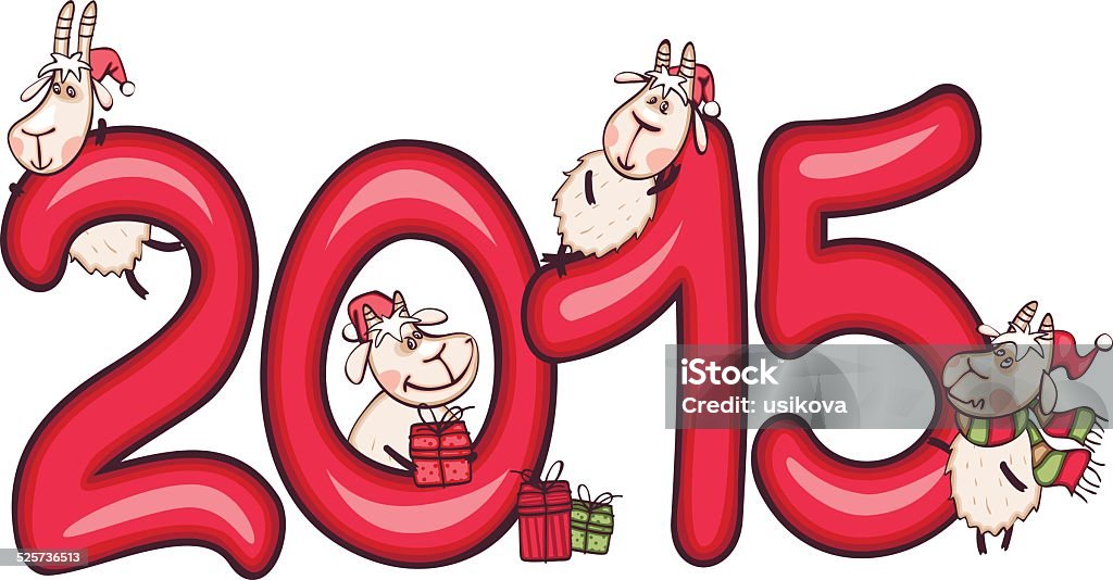 banner 2015 with the goat christmas banner 2015 with the goat 2015 stock vector