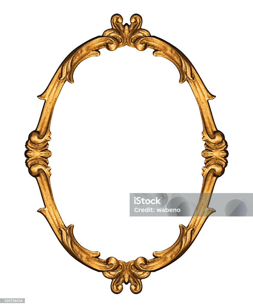 Vintage frame isolated on white Gold vintage frame -Clipping Path Picture Frame Stock Photo