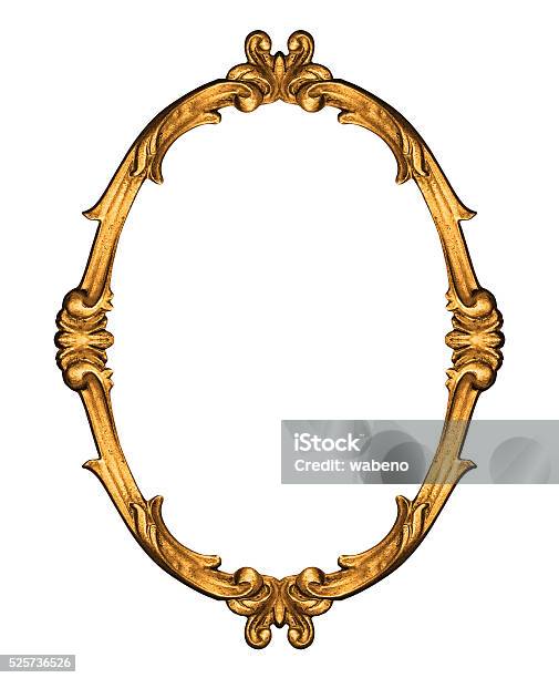 Vintage Frame Isolated On White Stock Photo - Download Image Now - Picture Frame, Border - Frame, Gold Colored