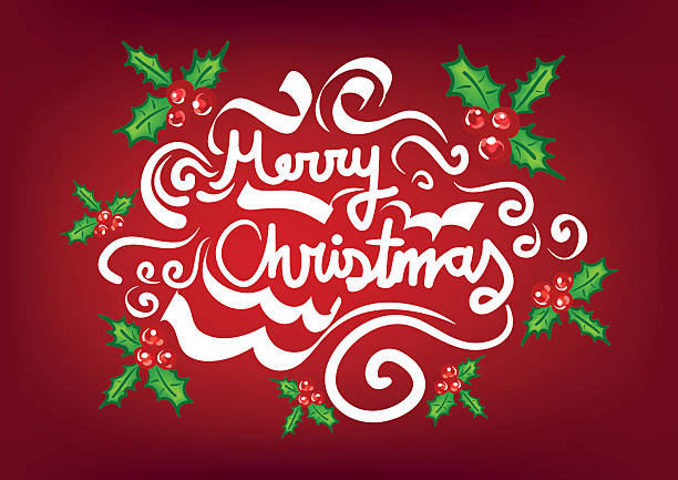 Christmas Frame Template with mistletoe vector art illustration