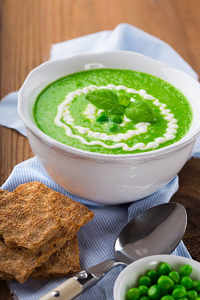 istock Green peas soup in a bowl 525736648