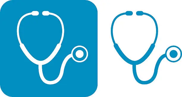 Vector illustration of Blue Stethoscope Icons