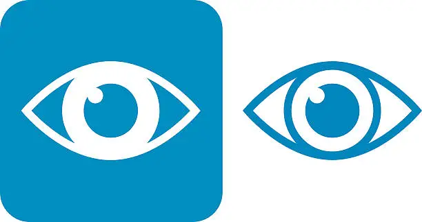 Vector illustration of Blue Eye Icons