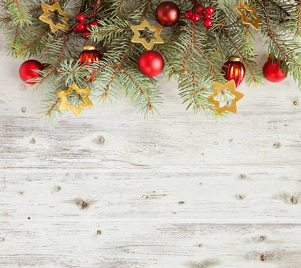 istock Christmas decoration on old grunge wooden board 525737231