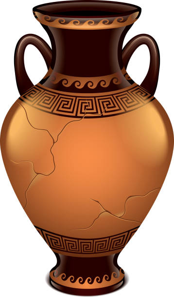 античные вазы изолированные на белом вектор - jug decorative urn ancient greek culture stock illustrations