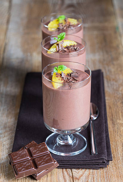istock Chocolate pudding dessert with orange and grated chocolate 525738777