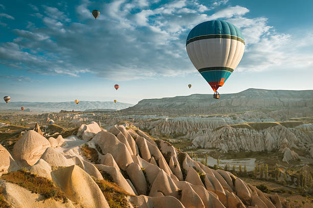 istock Hot air balloons flying over Cappadocia, Turkey 525739050