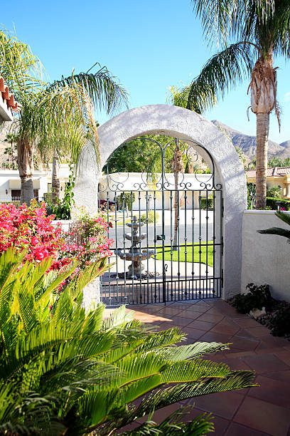 istock Inside Beautiful Residential Courtyard Looking Out To Street 525739159