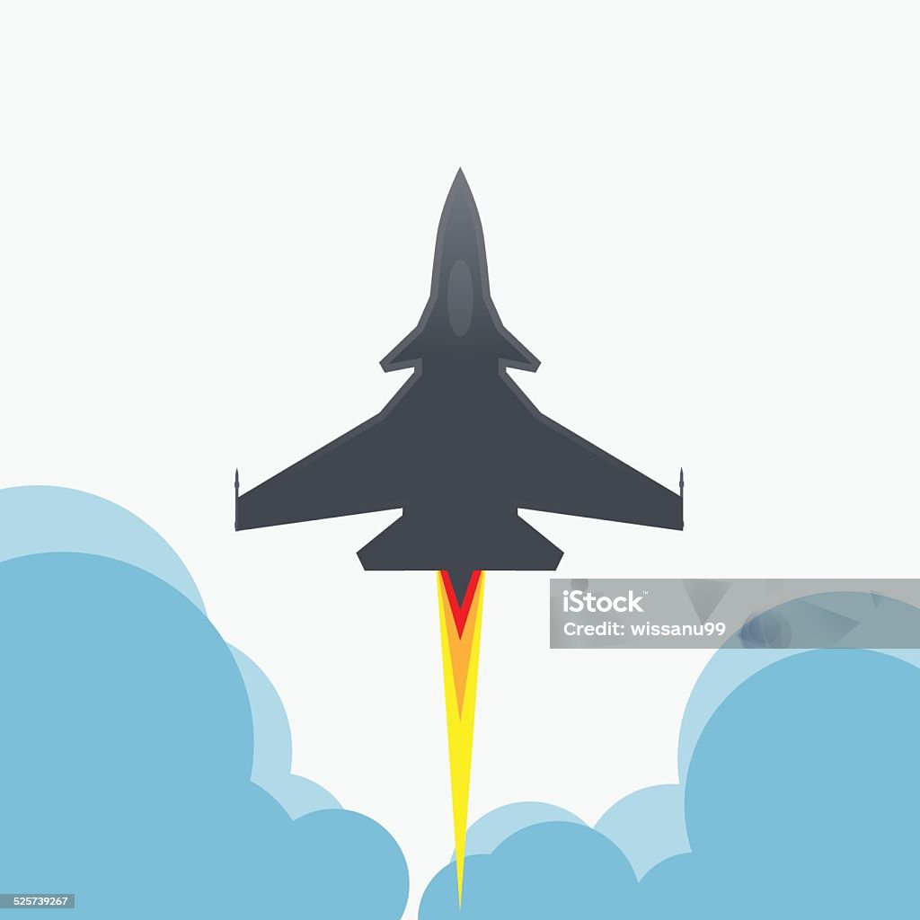 Jet fighter aircraft flying up Aggression stock vector