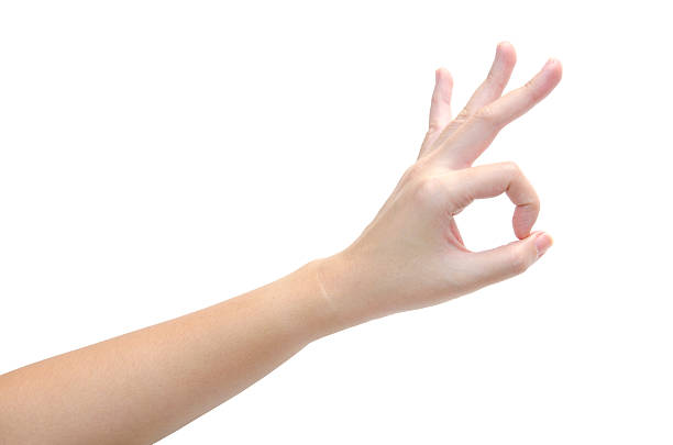 istock women hand making sign isolated on white background 525739517