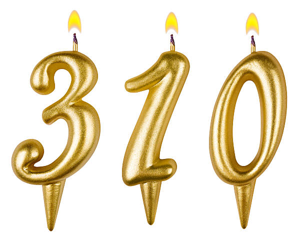 istock candles number three hundred ten isolated on white background 525740049