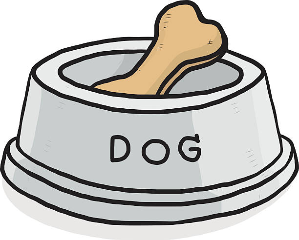 Brown Bone Dog Food Stock Illustration - Download Image Now - Dog Bowl, Bowl,  Clip Art - iStock