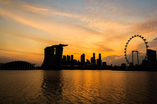 istock Singapore Twilight City Silhouette 525741061