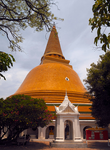 The Buddhist Stupa of Phra Pathom Chedi at Nakhon Pathom near Bangkok in Thailand