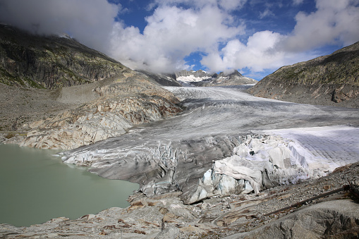 Rhone Glacier at Swiss Alps. Europe