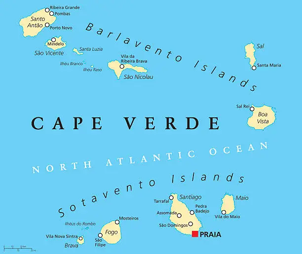 Vector illustration of Cape Verde Political Map