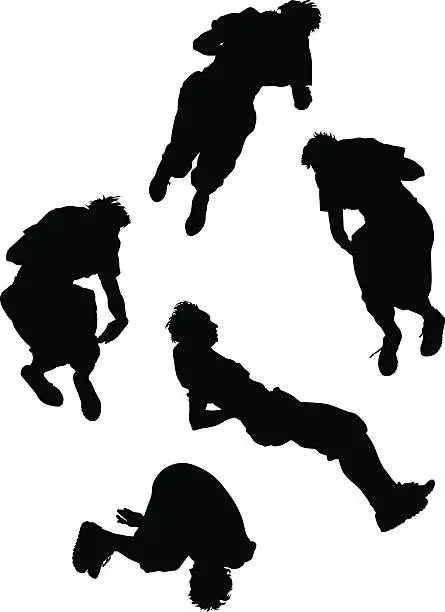 Vector illustration of Parkour people