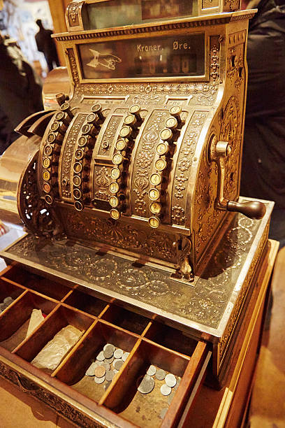 istock Old cash register in color 525742161