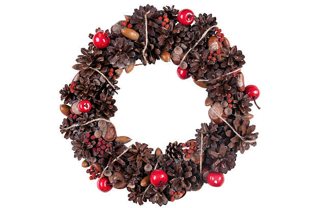 istock Elegant christmas wreath. Isolated stock image. 525742599