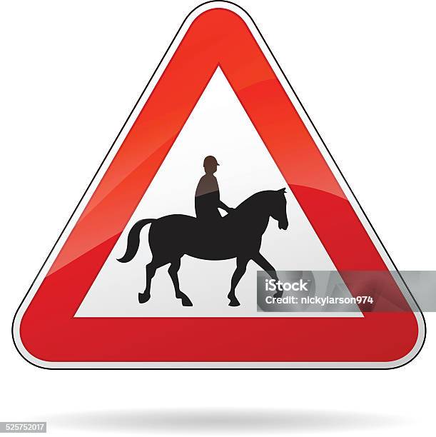 Horse Warning Sign Stock Illustration - Download Image Now - Horse, Road Sign, Animal