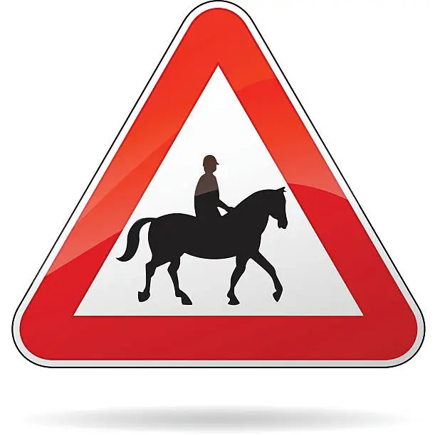 Vector illustration of horse warning sign