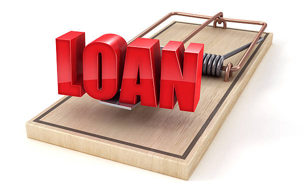 istock Loan trap - Mousetrap with a word as a bait. 525752633