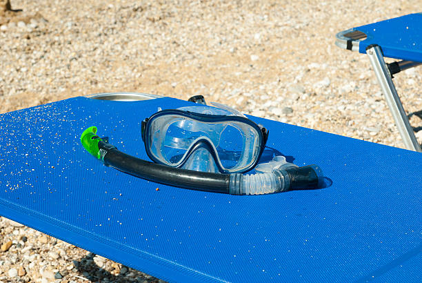 istock Swim mask and tube for diving under water 525753767
