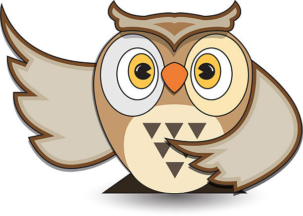 istock Illustration of a cute cartoon owl 525754213