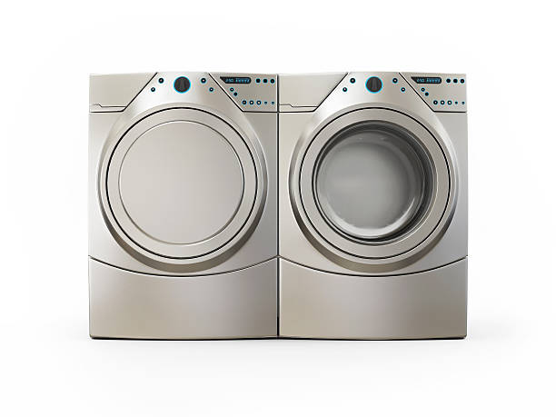 istock Dryer and Washer Machine Isolated on White Background 525754547