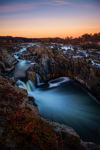 Great Falls National Park Virginia invierno atardecer río Potomac fotografía photo