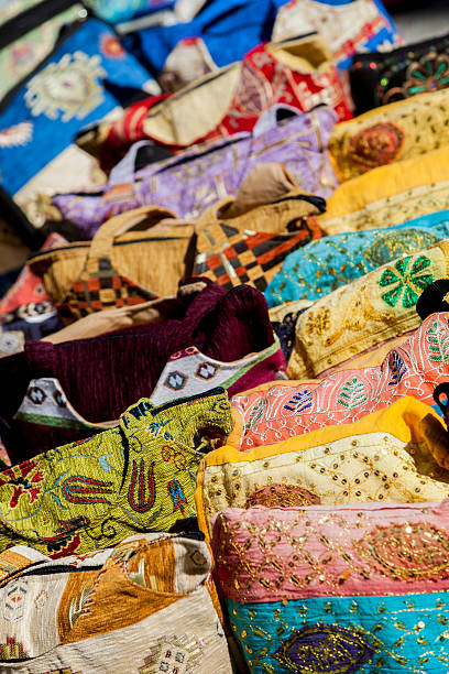 istock Colorful bags on the market 525770607