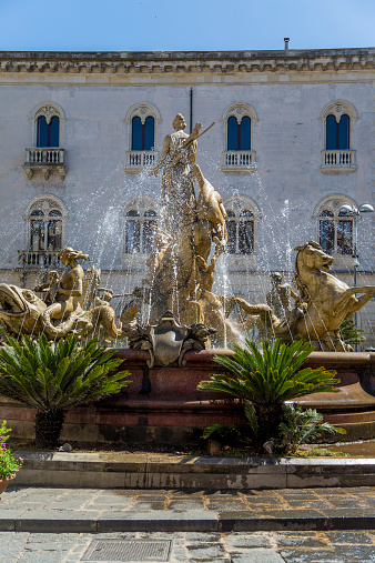 Diana Fountain on Piazza Archimede in Syracuse, Italy
