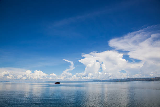 Houseboat on lake Kariba on the Zambezi river between Zimbabwe and Zambia (Africa)
