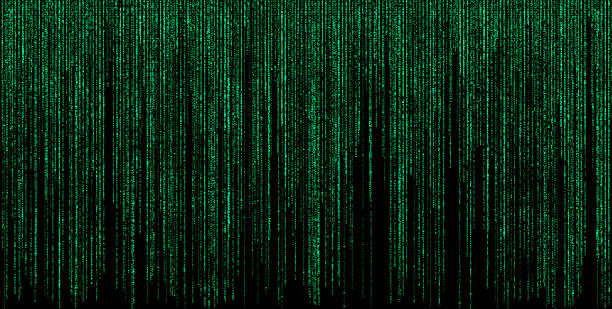 istock Matrix with Green Symbols Background 525775463