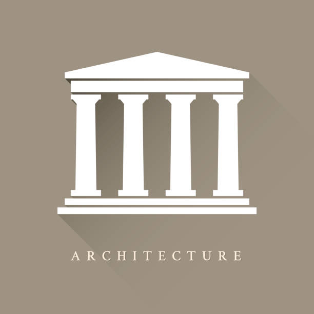 ilustrações, clipart, desenhos animados e ícones de símbolo de arquitetura - column greek culture roman architecture