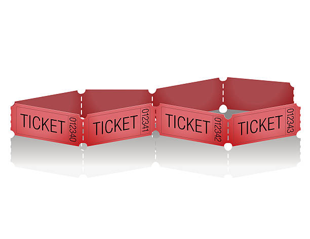 изолированные красный билеты - ticket ticket stub red movie ticket stock illustrations