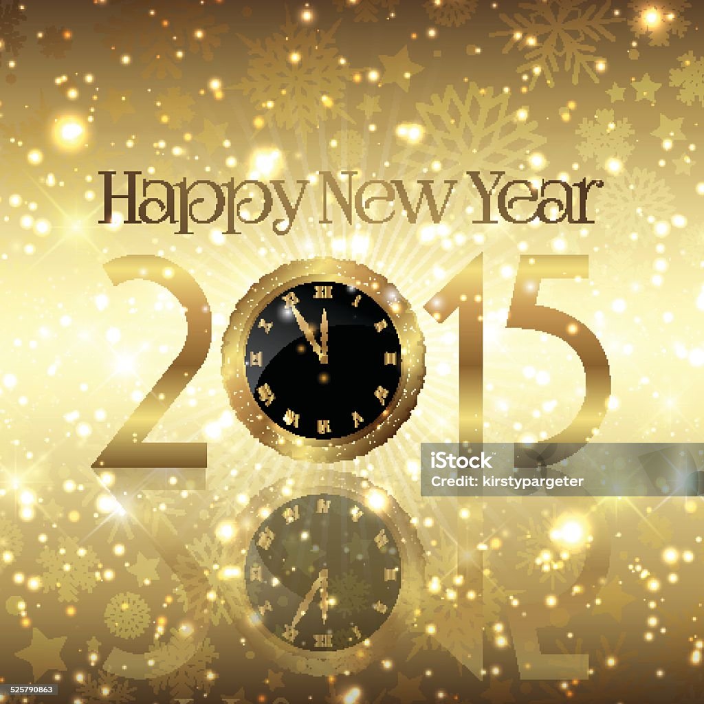 golden feliz Año Nuevo fondo - arte vectorial de 2015 libre de derechos