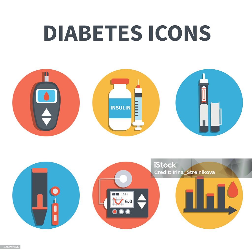 당뇨병 아이콘 당뇨병에 대한 스톡 벡터 아트 및 기타 이미지 - 당뇨병, 혈당 테스트, 아이콘 - Istock