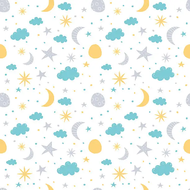 Vector illustration of Night sky pattern